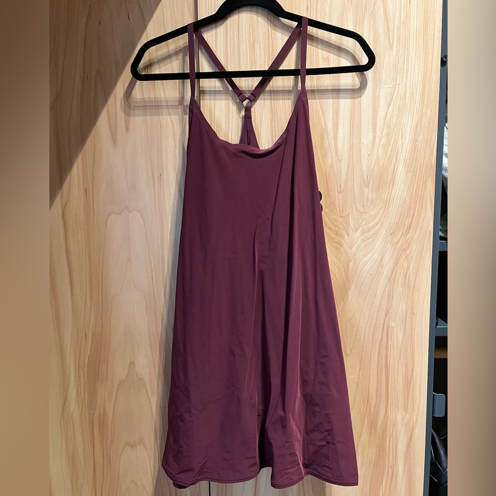 Outdoor Voices exercise dress in burgundy